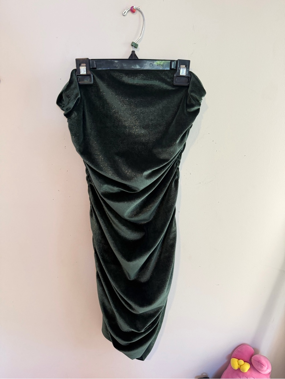Susana Monaco Dark Green Ruched Pencil Skirt